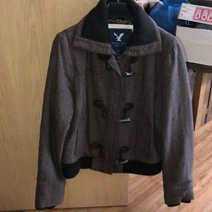 American Eagle Brown Herringbone Coat